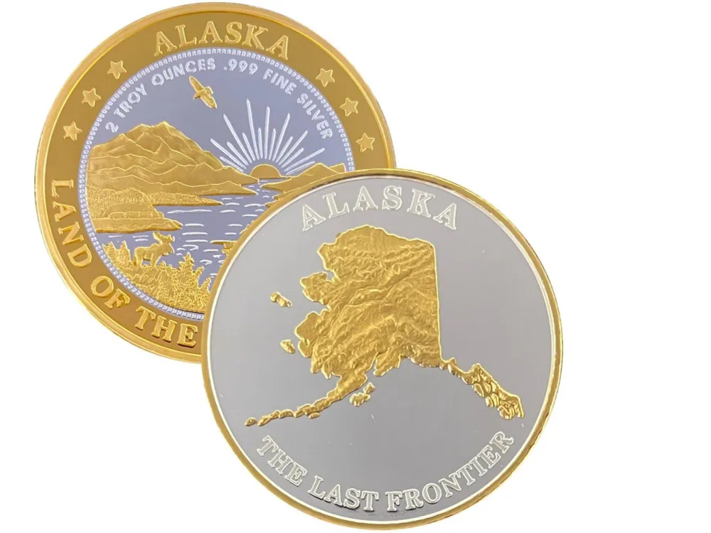2026 Alaska Map Medallion $49.99-$249.99 - 1