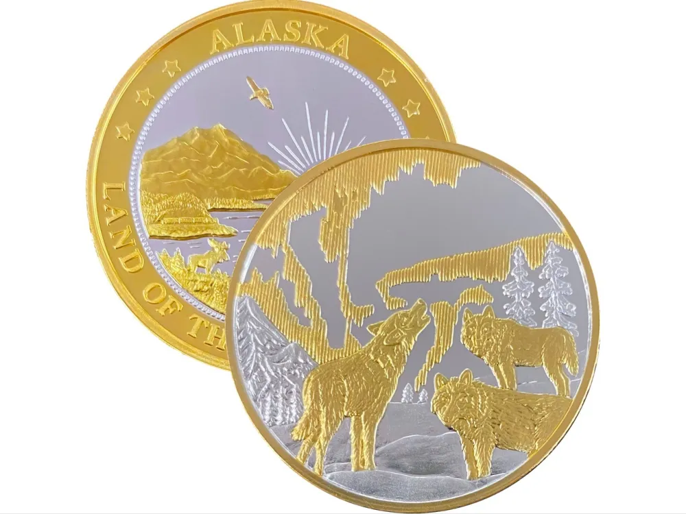 Northern Lights & Wolves Medallion $49.99-$249.99 - 1