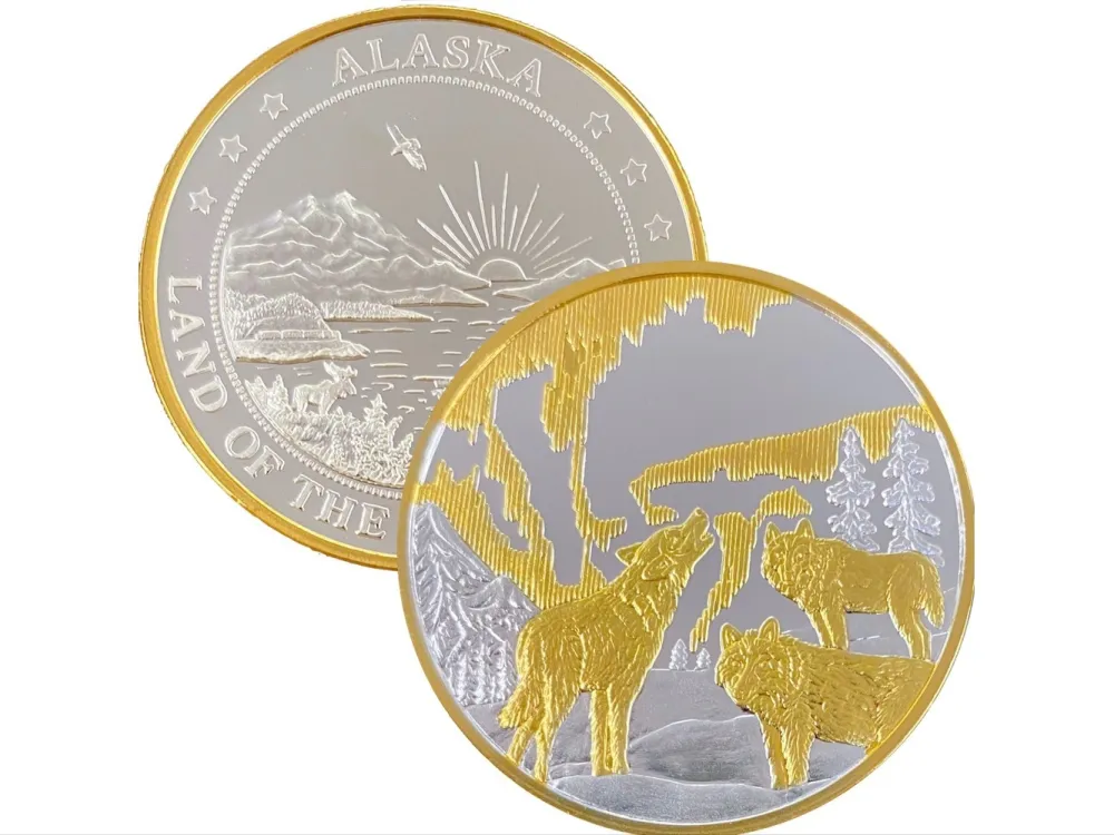 Northern Lights & Wolves Medallion $49.99-$249.99 - 2