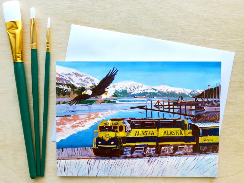 Alaska Railroad Train Greeting Card