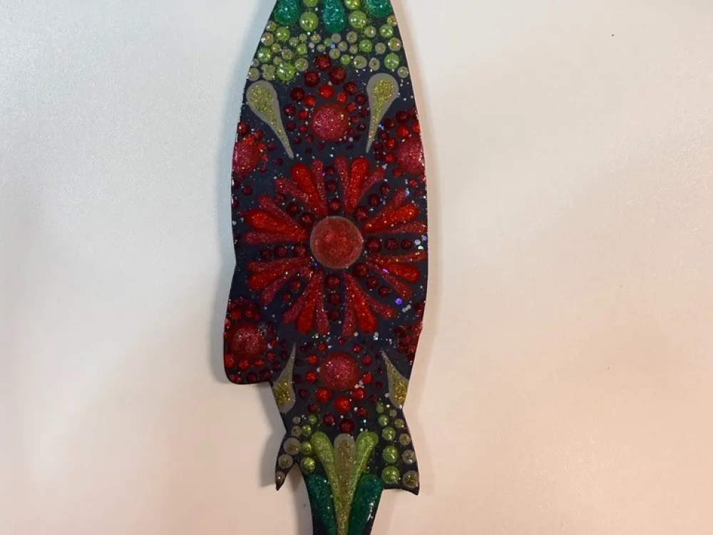 Salmon Dot Mandala Ornament