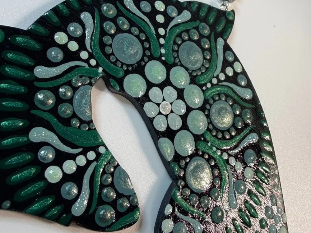 Salmon Dot Mandala Ornament - 2