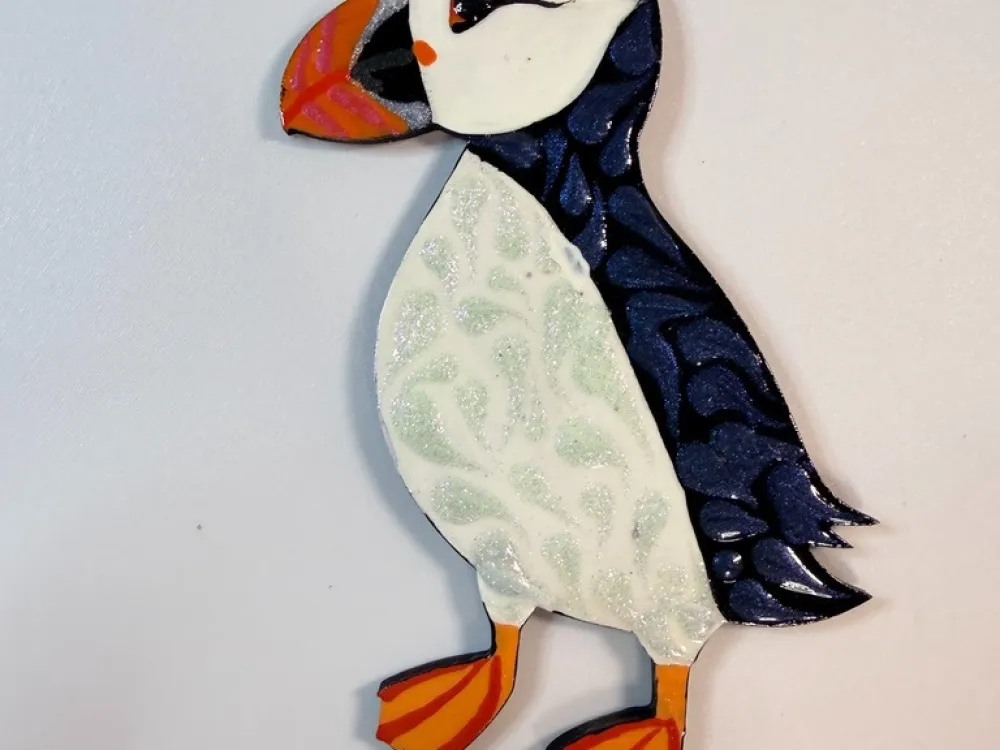 Puffin Dot Mandala Ornament - 1