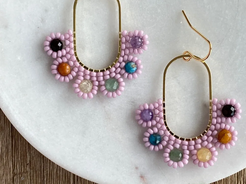 Lily of the Valley Beaded Earrings - 4
