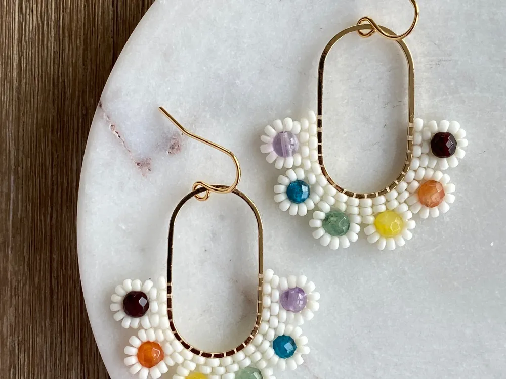 Lily of the Valley Beaded Earrings - 5
