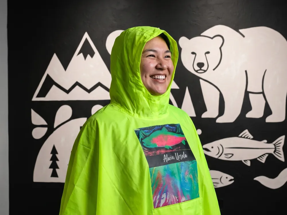 Alwin Ursola Art Rain Poncho, Packable Waterproof Unisex, Lightweight Outdoor Wear, Rain Jacket
