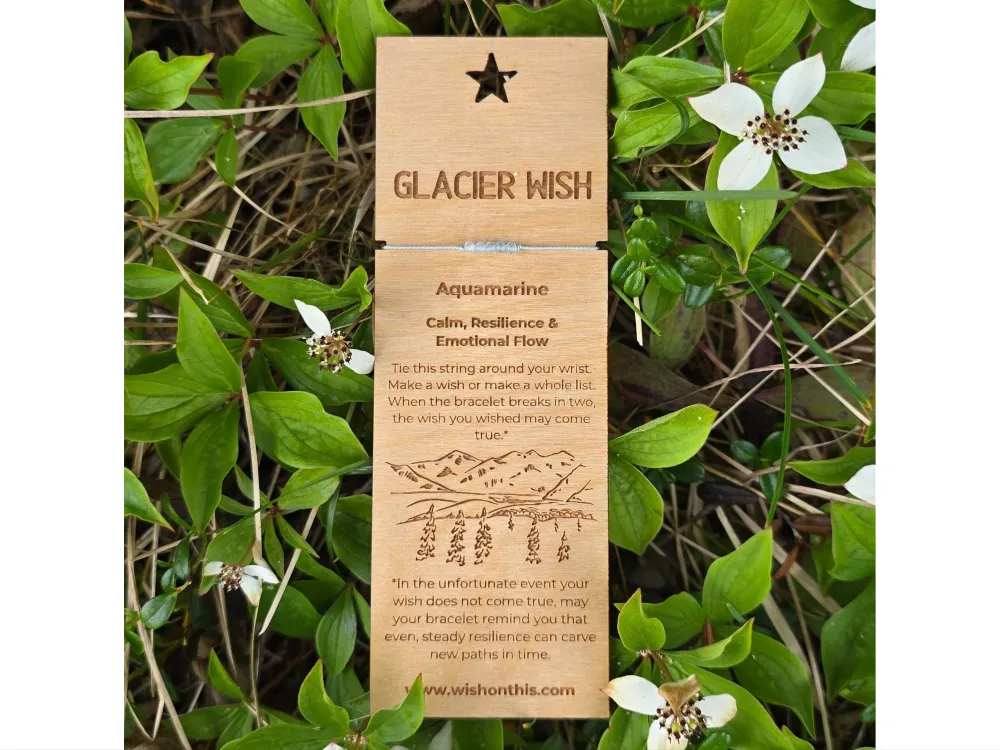 Glacier Wish Wishing Bracelet – Aquamarine Alaska Keepsake