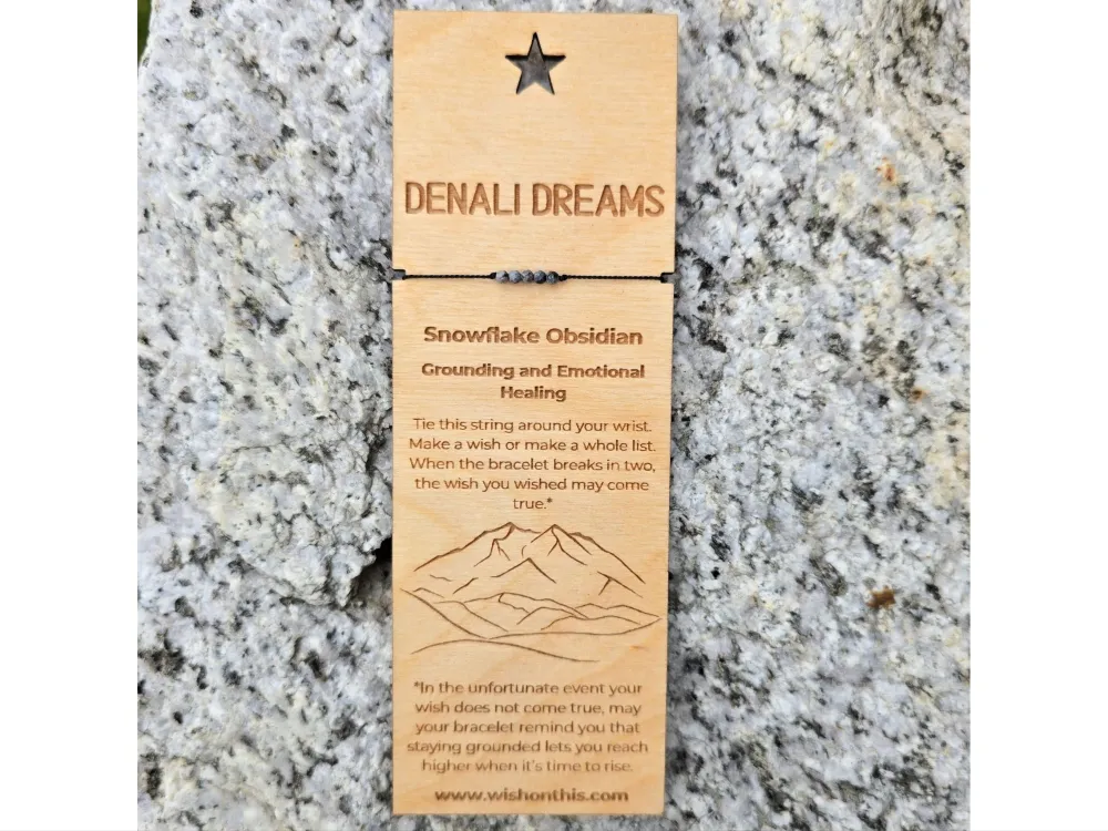 Denali Dreams Wishing Bracelet – Snowflake Obsidian Alaska Gift