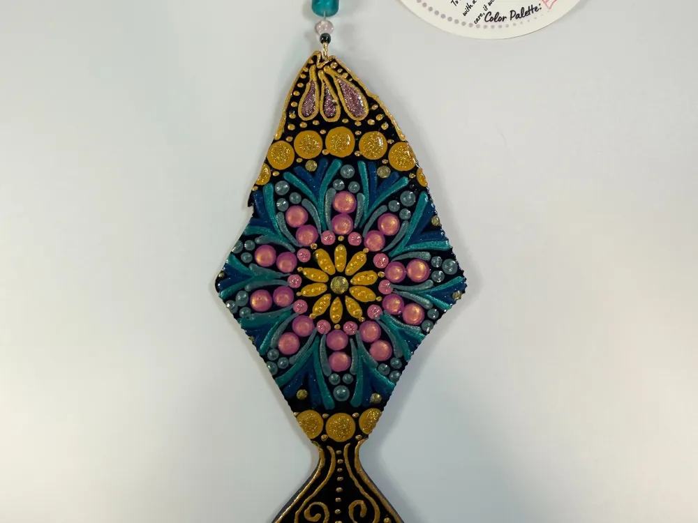 Halibut Dot Mandala Ornament - 1