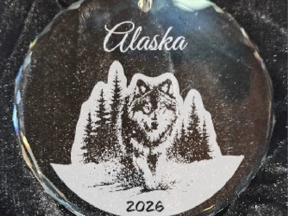 2026 Charging Wolf Christmas Ornament - 1