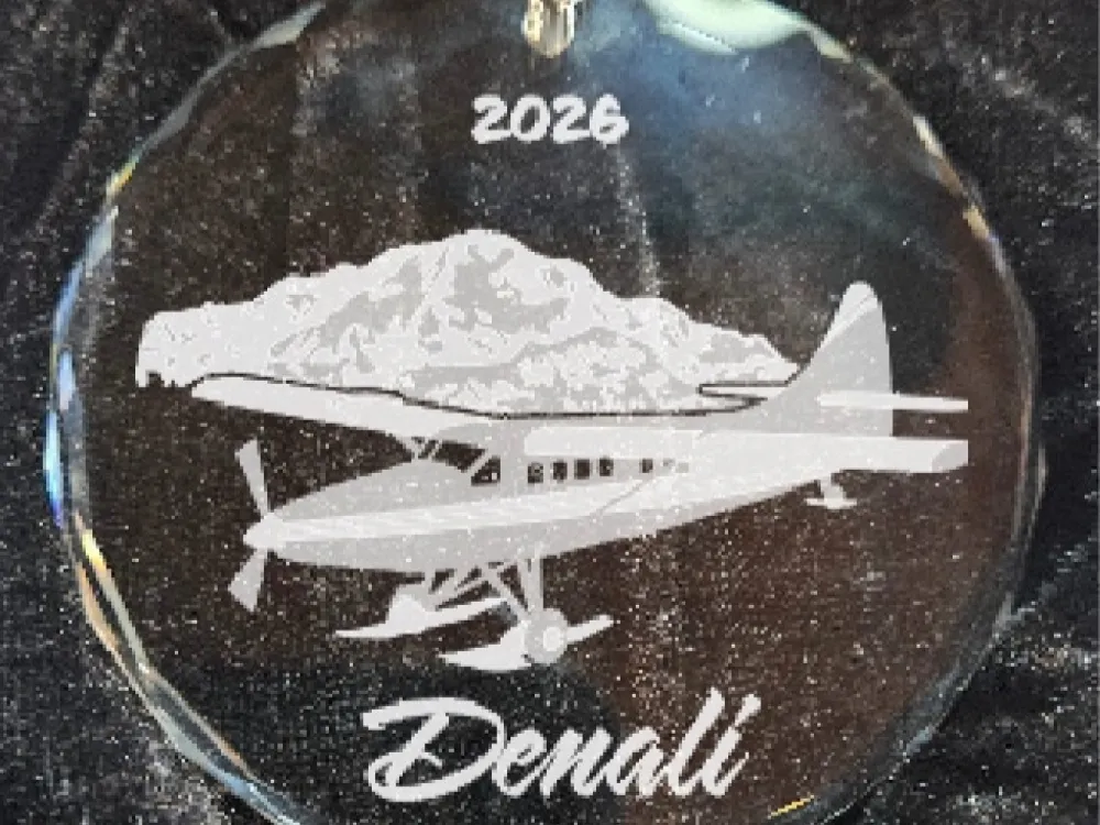 2026 Denali and Plane Christmas Ornament - 1