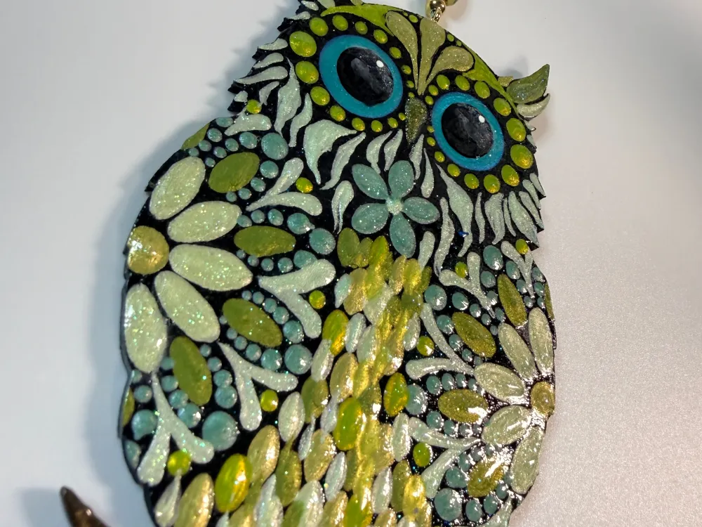 Owl Dot Mandala Painted Ornament Available for Pick Up on Anthem of the Seas 5/25-6/1 - 2