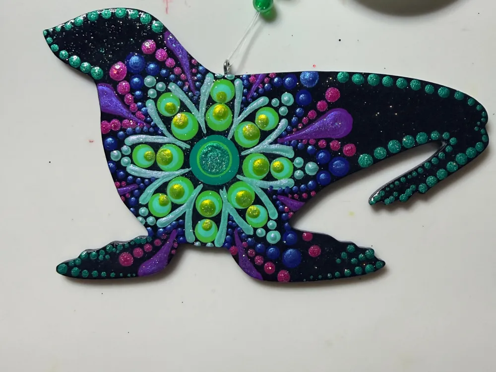 Sea Lion Dot Mandala Painted Ornament Available for Pick Up on Anthem of the Seas 5/25-6/1 - 1
