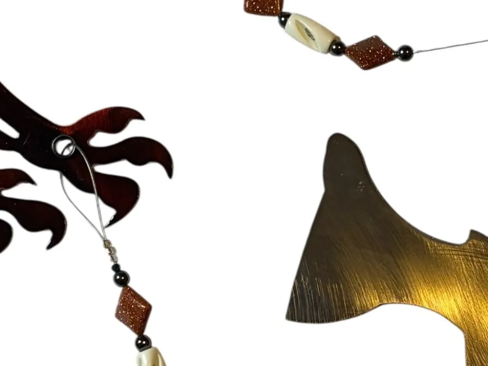 Eagle with Alaska animals metal windchime - 4