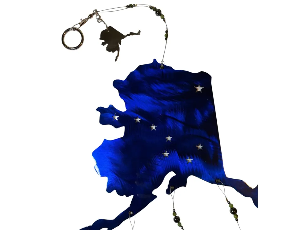 Alaska state with animals windchime - 2