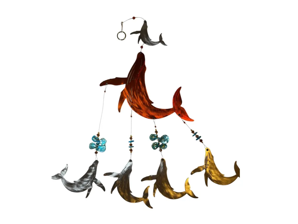 Humpback whales with bubble windchime - 1