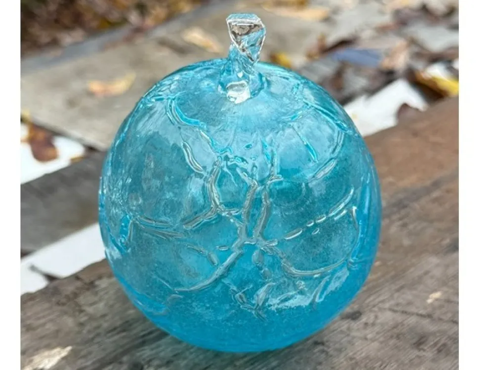 Handblown glacial blue balls