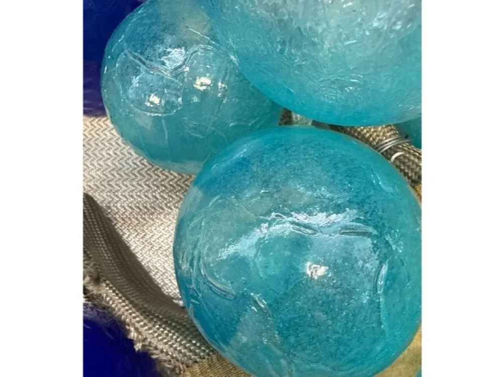 Handblown glacial blue balls - 2