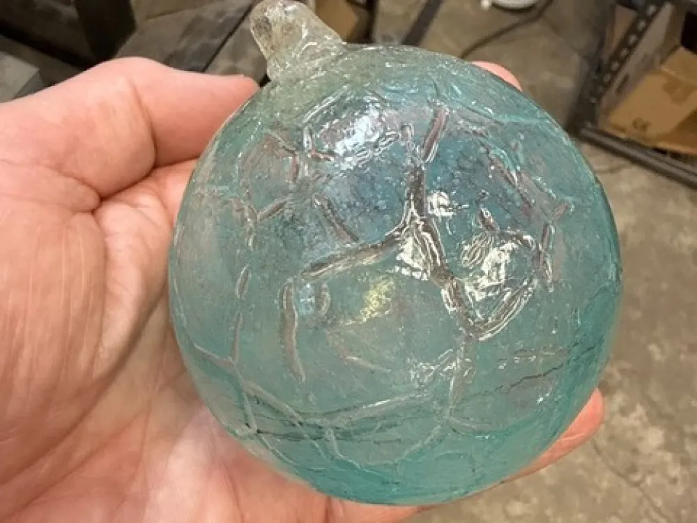 Handblown glacial blue balls - 3