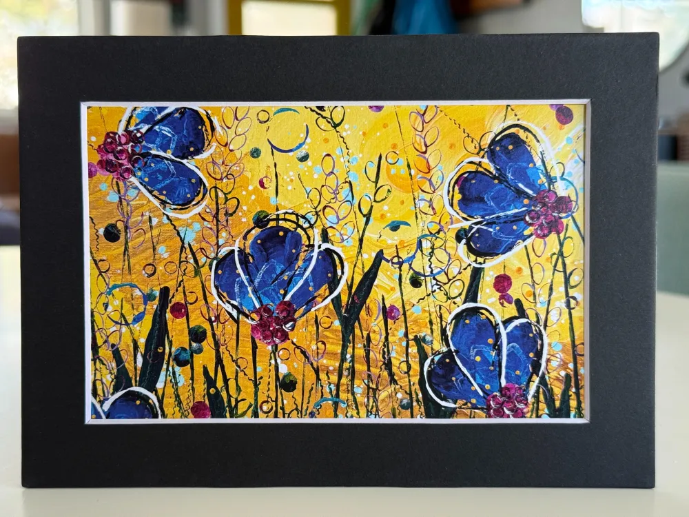 5x7 Matted Print - Sunshine Poppies - 1