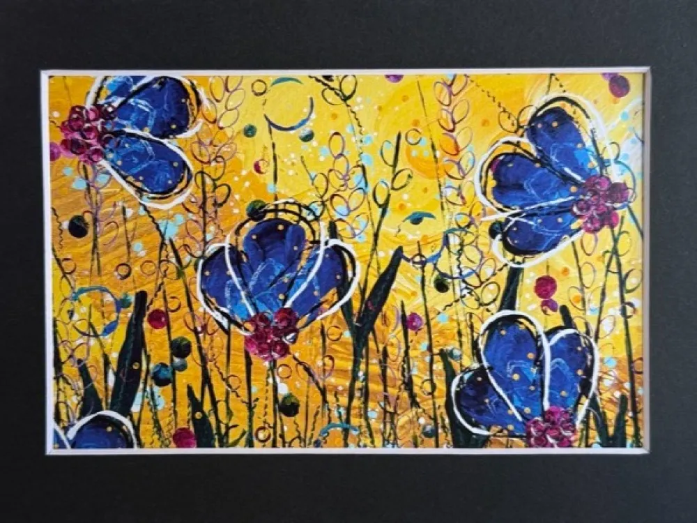 5x7 Matted Print - Sunshine Poppies - 2