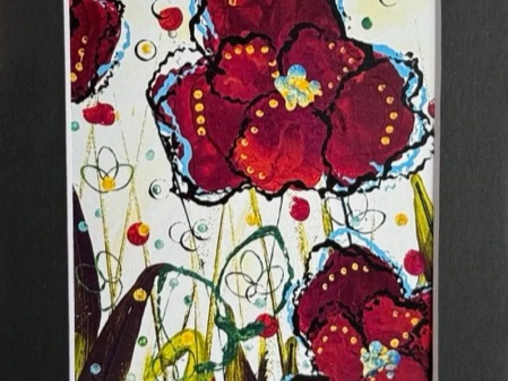 5x7 Matted Print - Popp Of Redd - 2