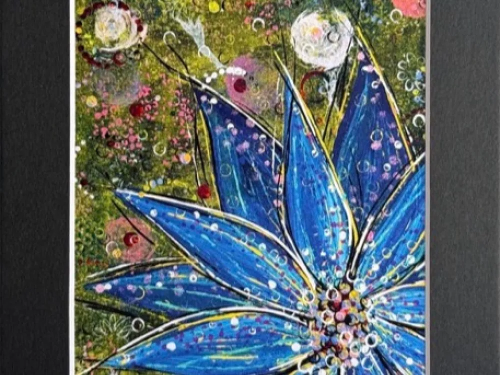 5x7 Matted Print - Blue Blooming - 2