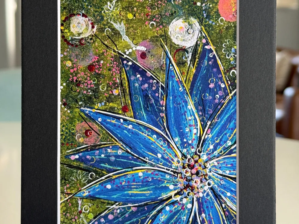 5x7 Matted Print - Blue Blooming - 1