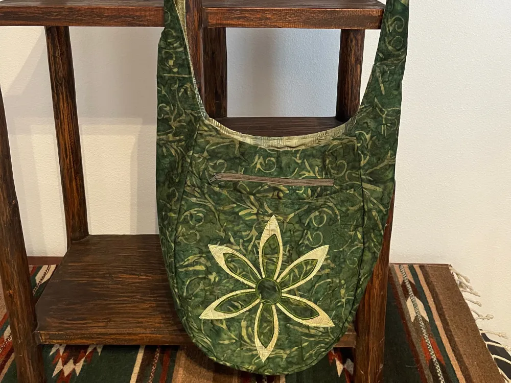 Green Leaf Swirl Hobo Bag - 1