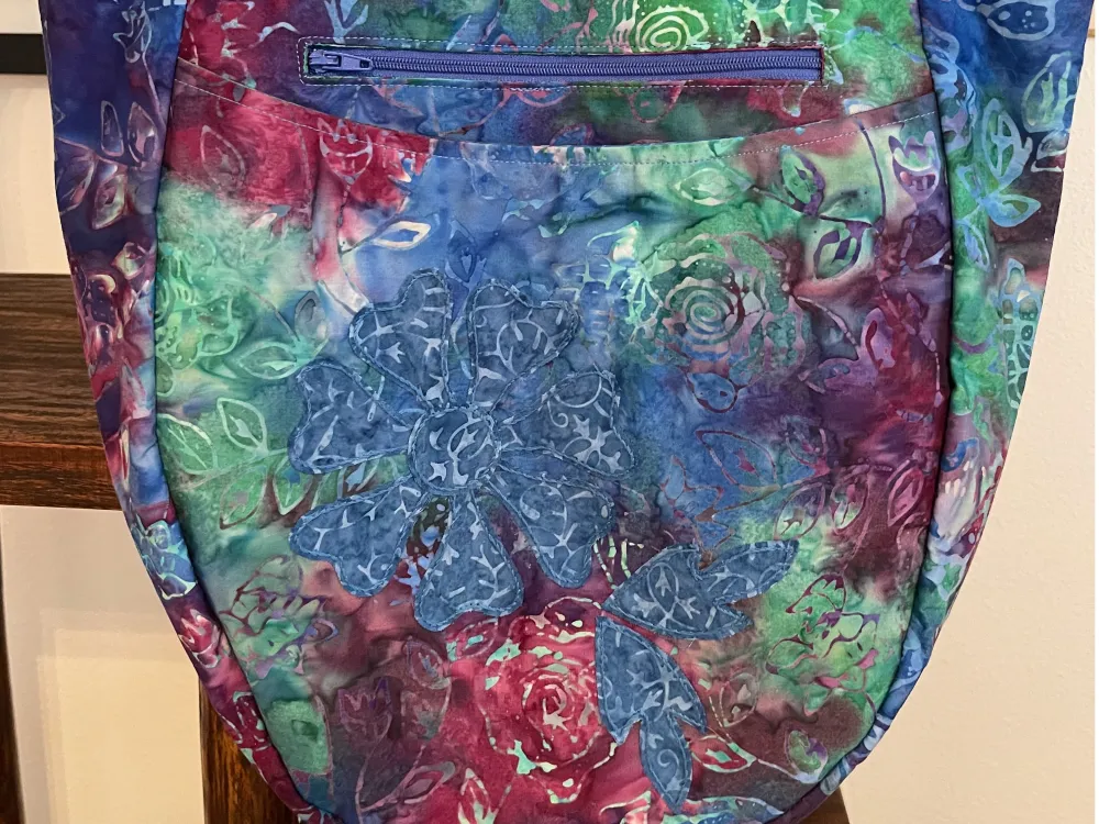 Mottled Blue Hobo Bag - 2