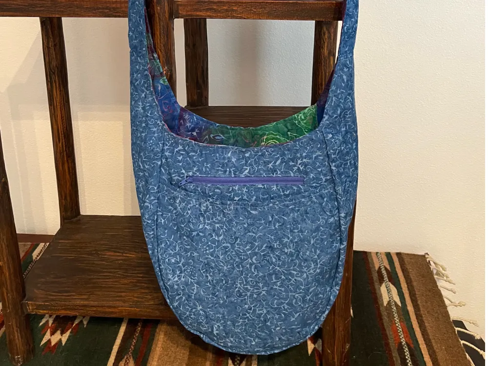 Mottled Blue Hobo Bag - 3
