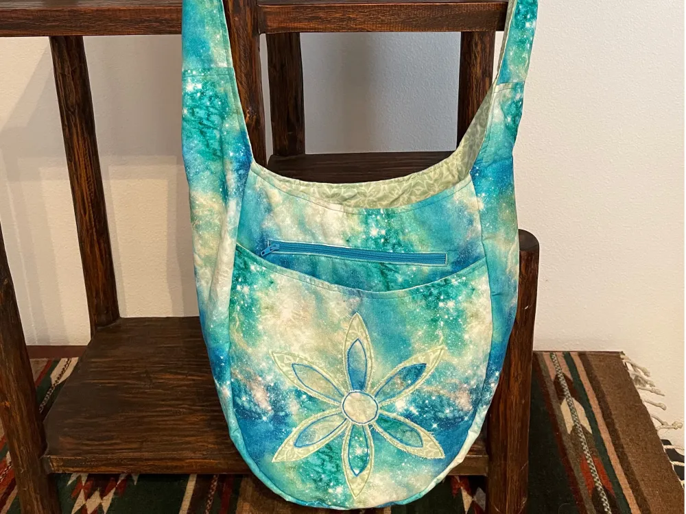 Turquoise Splatter Hobo Bag - 1
