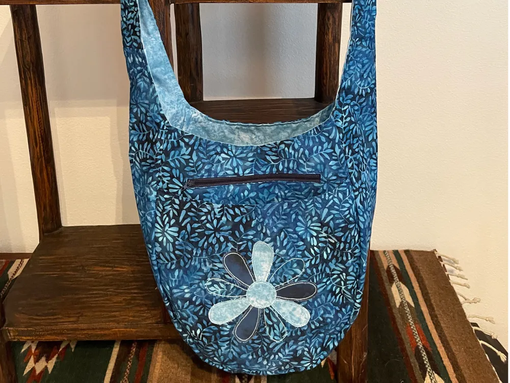 Blue Poppy Hobo Bag - 1