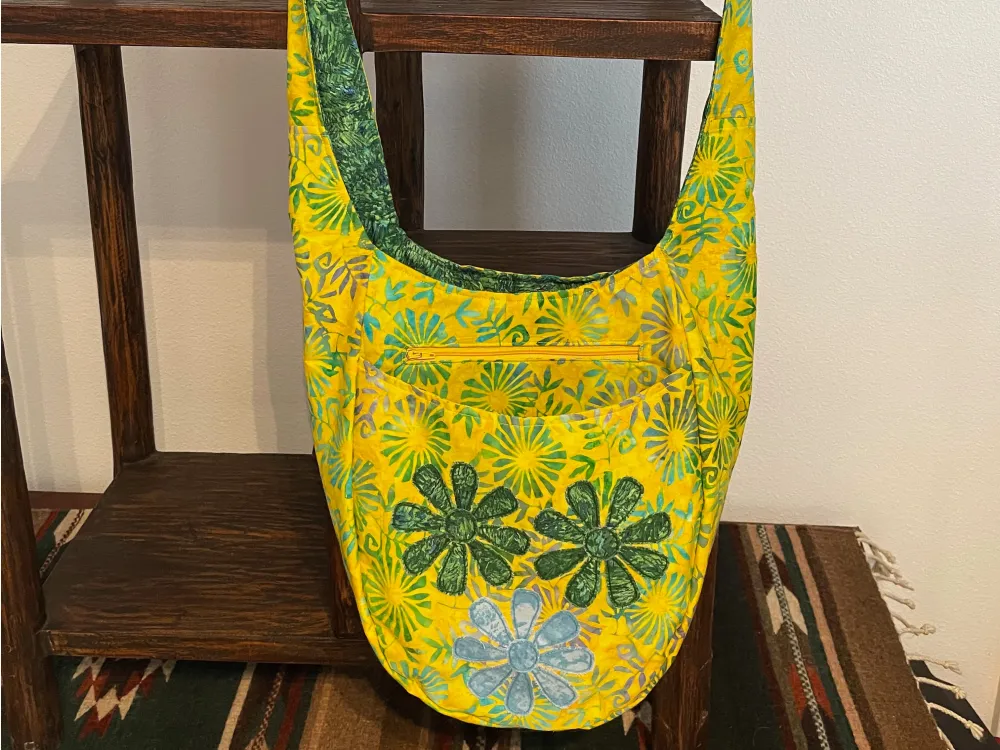 Yellow Pinwheel Hobo Bag - 1