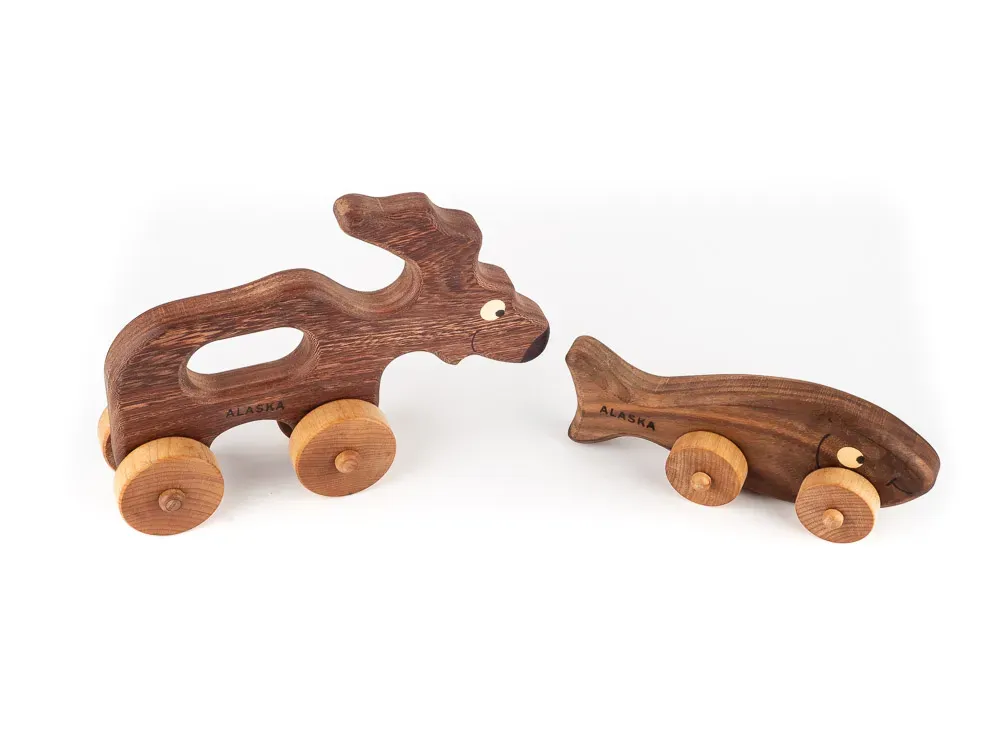 Hand Crafted Alaska Wooden Toys On Wheels - 2