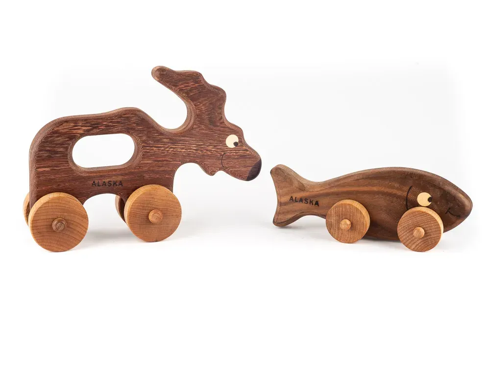 Hand Crafted Alaska Wooden Toys On Wheels - 1