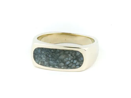 Alaska Sea Coral Capsule Shaped Men's Ring