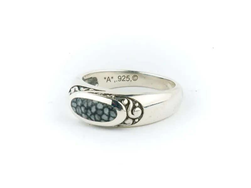 Alaska Sea Coral Floral Engraved Ladies Ring