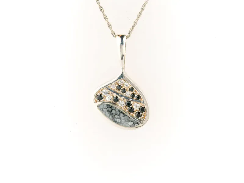 Alaska Sea Coral Wave Pendant With White Diamonds & Sapphires