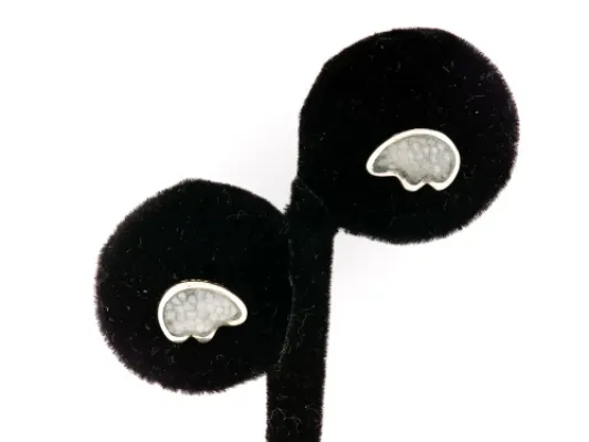 Alaska Sea Coral Bear Post Earrings