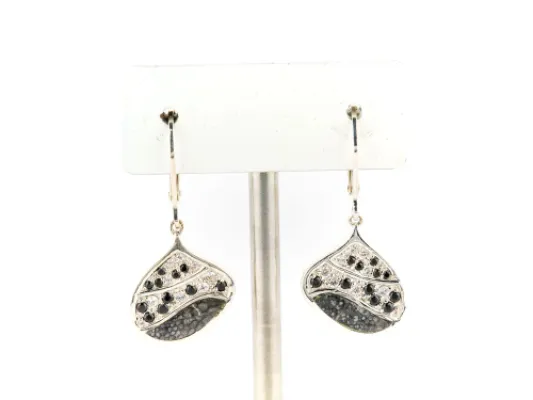 Alaska Sea Coral Wave Earrings With White Diamonds & Sapphires