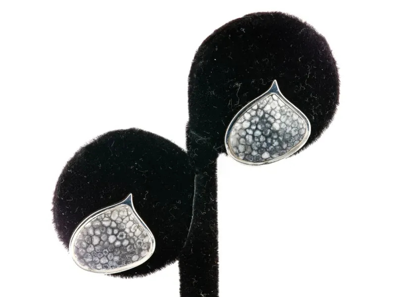 Alaska Sea Coral Wave Post Earrings