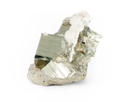 Pyrite With Calcite Crystals