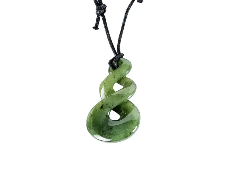 Jade Double Twist Infinity Necklace