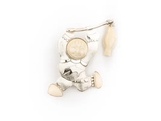 Alaska Fishing Nome Mammoth Ivory Pin