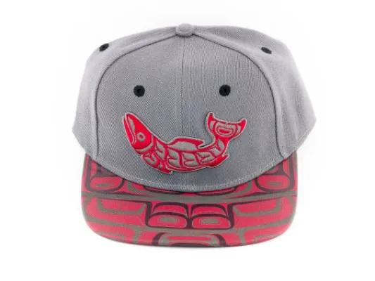 Native Totemic Hat With Red Salmon Design