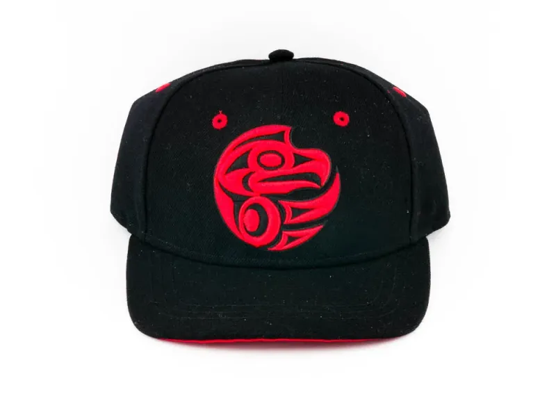 Native Totemic Hat With Red Raven Design