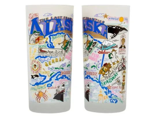 Alaska Geography Drinking Glass