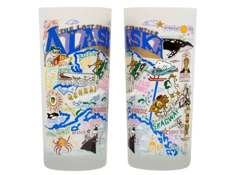 Alaska Geography Drinking Glass