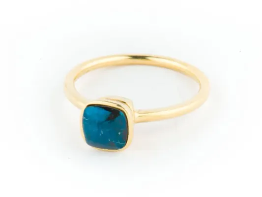 Star Of Alaska Small Ladies Stacking Ring With Surrounding Stones